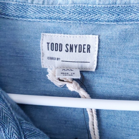Todd Snyder Shirt Mens Medium Indigo Bleach Wash LS Rugby Shirt Sz XXL NWT - Picture 3 of 15